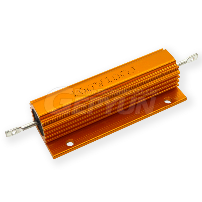 1pcs 100W Aluminum Power Metal Shell Case Wirewound Resistor  0.05 0.1 0.5 1 2 6 8 10 20 200 500 750 800 1K 10K ohm 0.01-100K