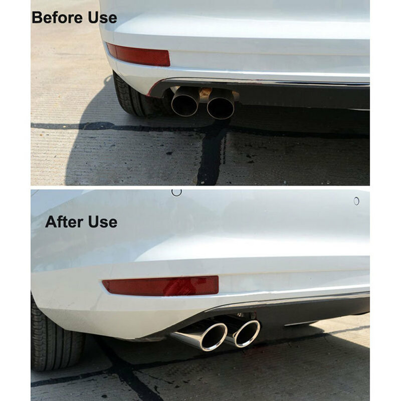 DSYCAR 1 paio di coperture per tubi di scarico per auto in acciaio inossidabile cromato, accessori per auto universali