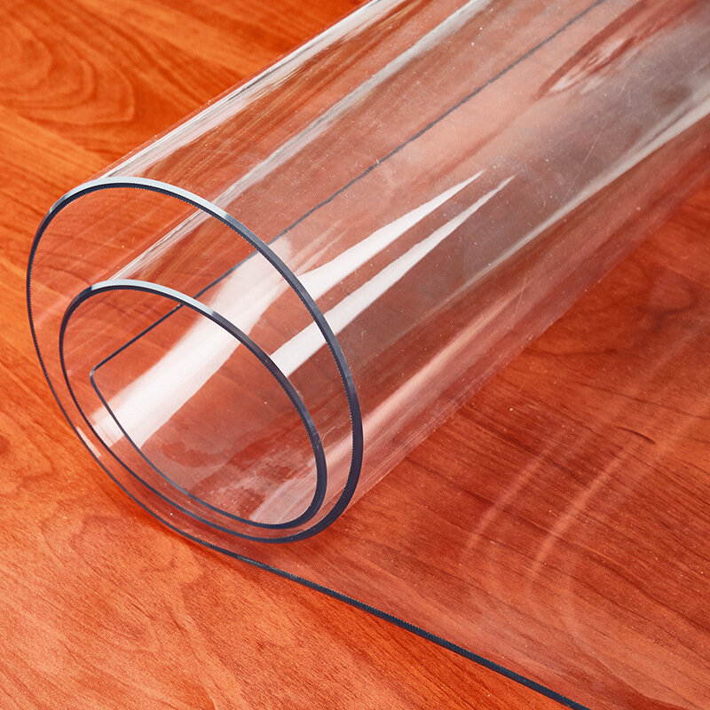 Tapete de mesa de PVC, cubierta de mesa de tela suave de vidrio transparente, alfombras impermeables para el hogar, mantel de sala de estar de 1,0mm