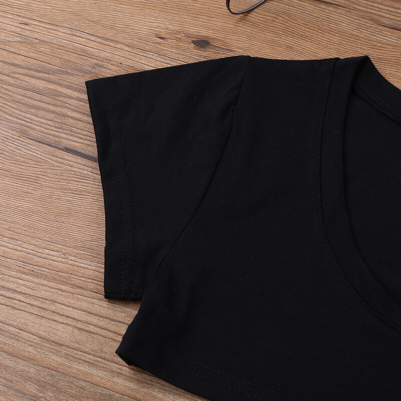 Kaus Seksi Musim Panas Wanita Blus Setengah Potong Payudara Terbuka Lengan Pendek Baju Atasan Crop Streetwear Atasan Kaus Kasual Klub Pesta