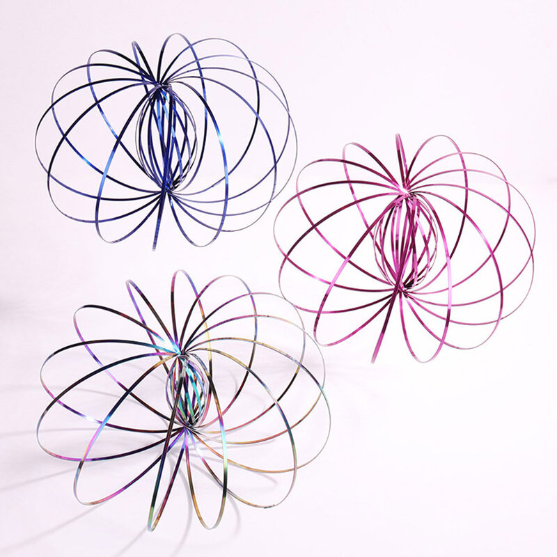 Pulseira mágica aniti-stress magia toroflux engraçado fluxo anel cinética primavera brinquedos 304 fluxo de aço inoxidável cor anéis brinquedos