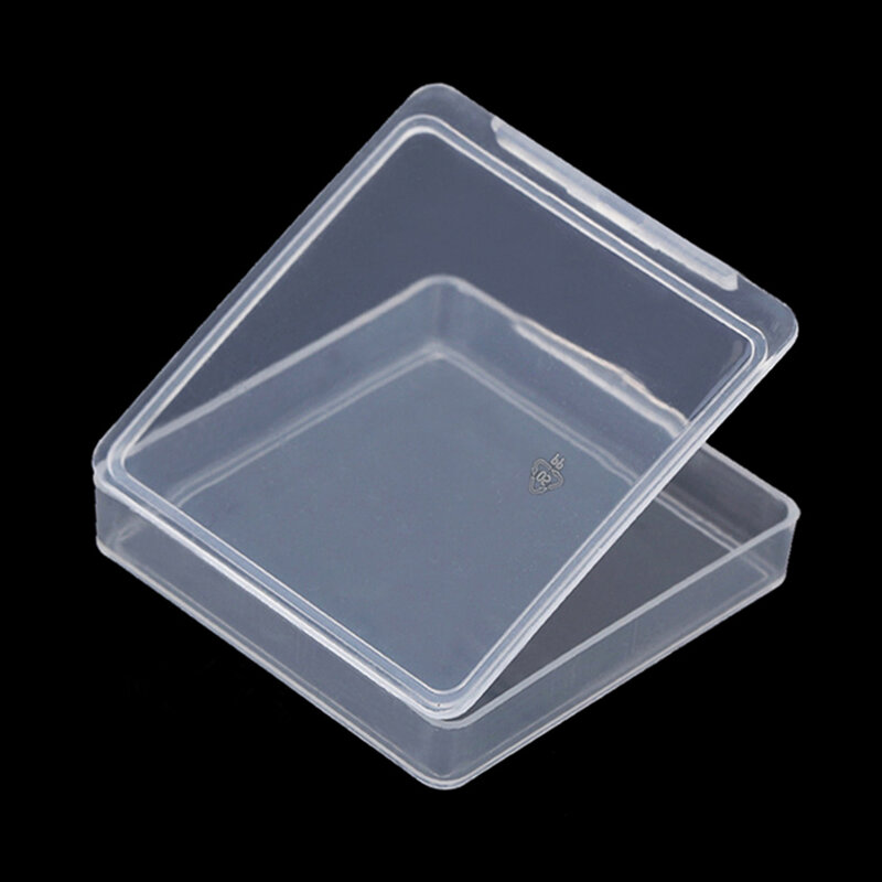 Mini plastikowe kwadratowe przezroczyste przechowywanie koralików pudełko na pojemniki do zbierania drobnych przedmiotów, koralików, biżuterii, rzemiosła 4,7x4,7x0,8 cm