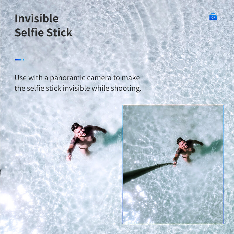 TELESIN 1.16M Tongkat Selfie Serat Karbon Monopod Panjang Dapat Diatur 1/4 Lubang Sekrup untuk GoPro 10 9 8 7 6 5 4 Insta360 Osmo Action