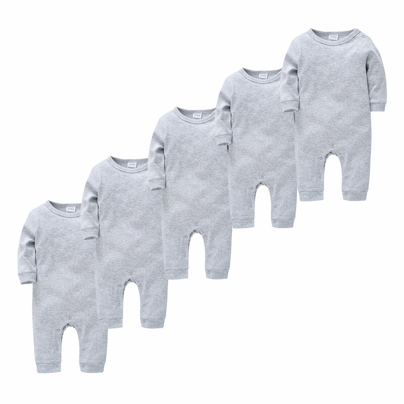 Bayi Baru Lahir Anak Laki-laki Pijamas Set Romper Solid 100% Terusan Katun Onesies Roupa BEBE De Baru Lahir Tidur Bayi Laki-laki Pjiamas