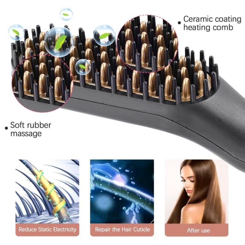 Raddrizzatore per barba spazzola professionale per pettine per capelli arricciacapelli multifunzione riscaldamento rapido strumenti per lo Styling Styler rapido per uomo