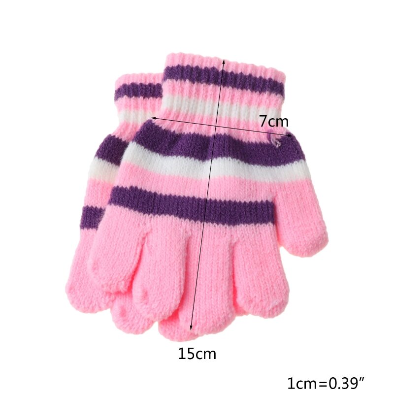 2021 New Children Girls Boys Kids Stretchy Mittens Knitted Gloves Winter Warmer New
