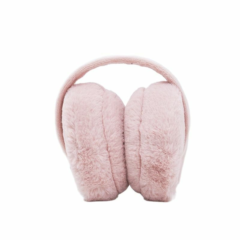 Protège-oreilles en fourrure de couleur unie pour femme et fille, protège-oreilles chauds, doux et moelleux, résistant au froid, pliable, à la mode, hiver