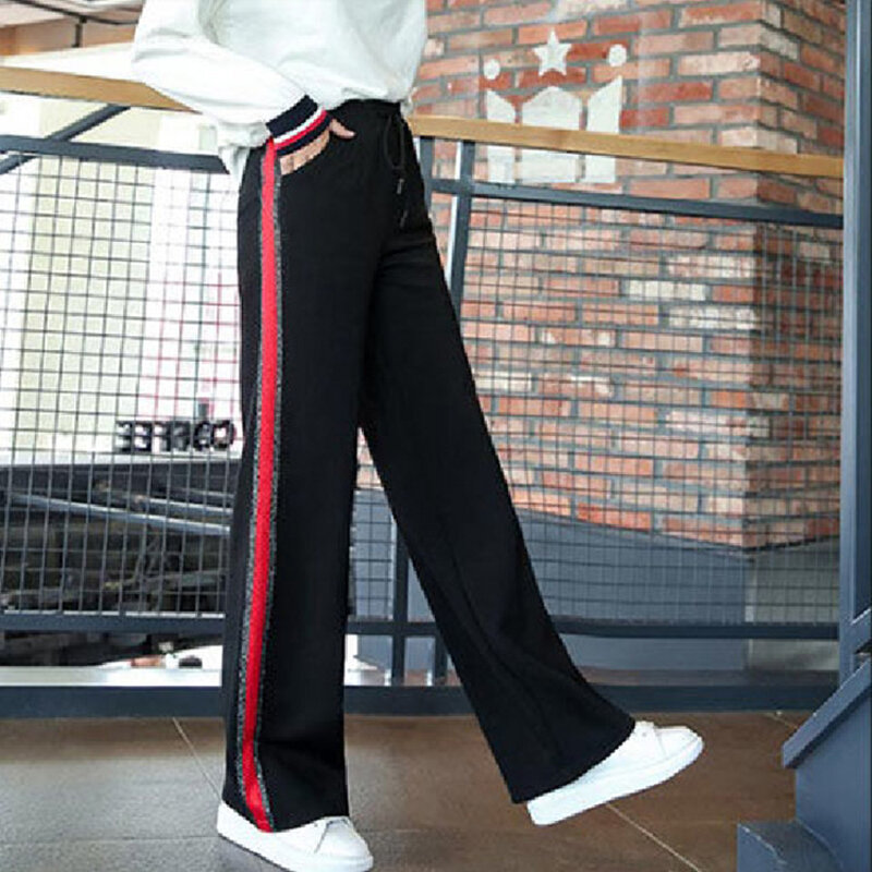AECU – pantalon à jambes larges pour femmes, Streetwear, taille haute, droit, grande taille, printemps automne, 2021