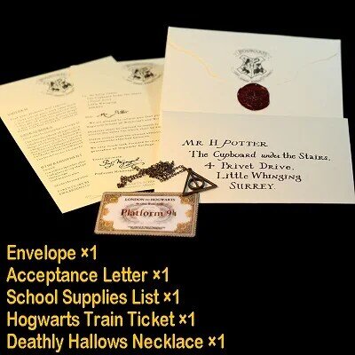1 Piece Harri Potter Hogwart School Ticket The Marauder's Map Wizard School Collection Quality Kraft Paper Golden Stamping Gift