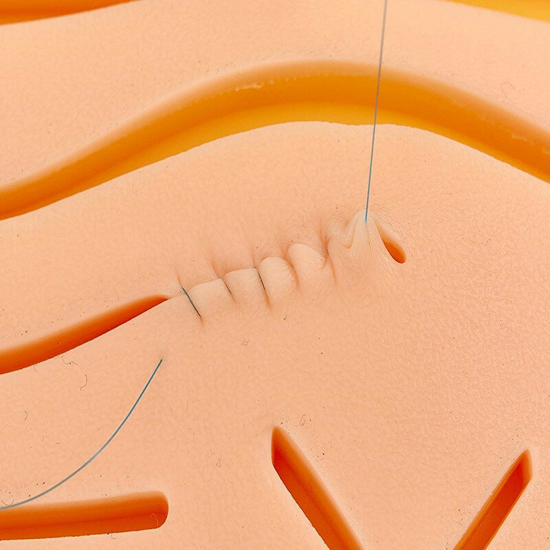 Material de sutura de Gel de sílice traumático humano, juego de almohadillas para la piel, práctica de medicina, Kit de entrenamiento de sutura quirúrgica, equipo médico