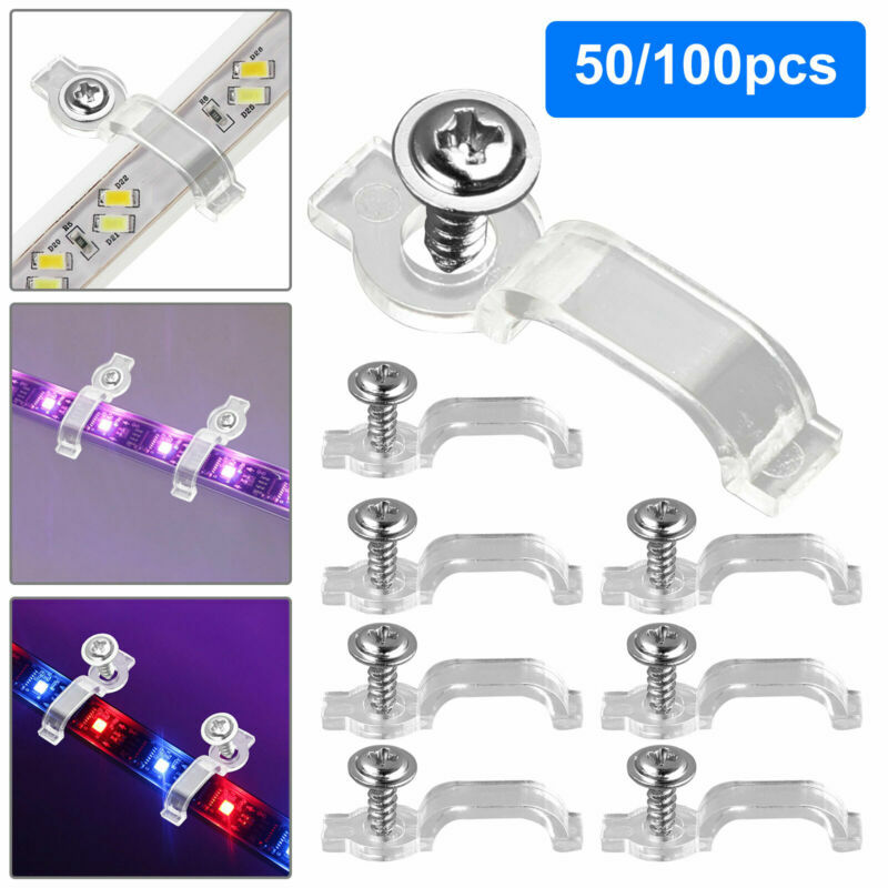 Soportes de montaje de piezas, Clips de fijación de Clip para cinta de tubo LED SMD 100/3528/5050, soportes de abrazadera de tira de luz con tornillos, 50/5630/3014
