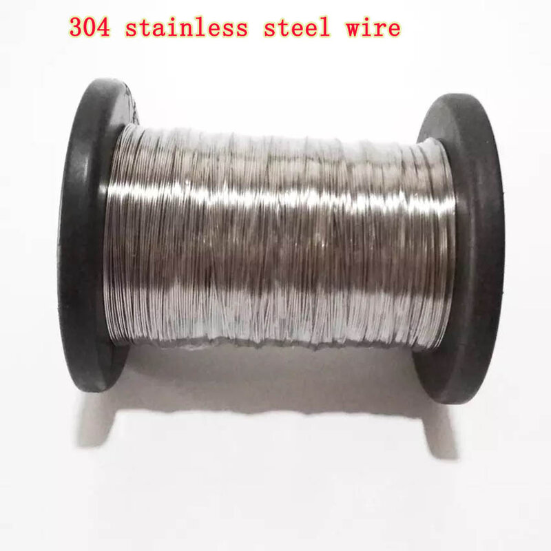 Alta qualidade 304 diâmetro de fio de aço inoxidável 0.1/0.2/0.4/0.5/0.6/0.8/1.0mm único cabo rígido estirado a frio 1kg / r