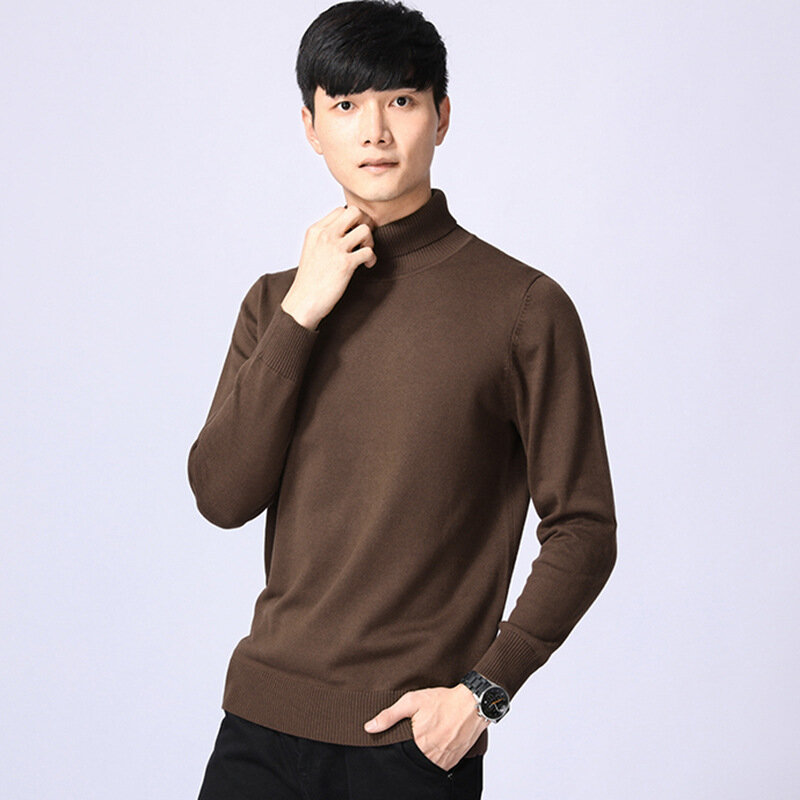 MRMT-suéter de cuello alto para hombre, ropa de ocio de manga larga, Color sólido, novedad de otoño e invierno, 2024