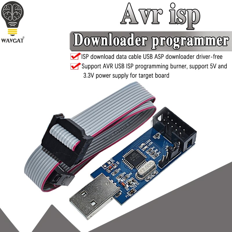 Wavgat USBasp Usbisp AVR Programmer USB ISP USB ASP ATMEGA8 ATMEGA128 Dukungan Win7 64