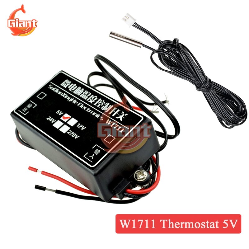 Termostato Digital W1711 DC 5V, incubadora de refrigeración por calefacción, controlador de temperatura, termorregulador, interruptor de relé, Control, Sensor NTC