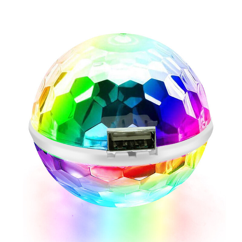 Boule de Chang colorée à double tête, USB DC 5V, lumière de scène, contrôle de la musique, téléphone Android et Apple, DJ, fête de Noël, cadeau pour enfants