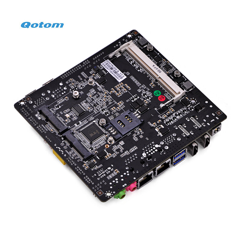 Qotom Mini PC Core i3-4005U Processor Onboard Dual Core 1.7 GHz, Fanless Design Dual LAN 4 RS-232