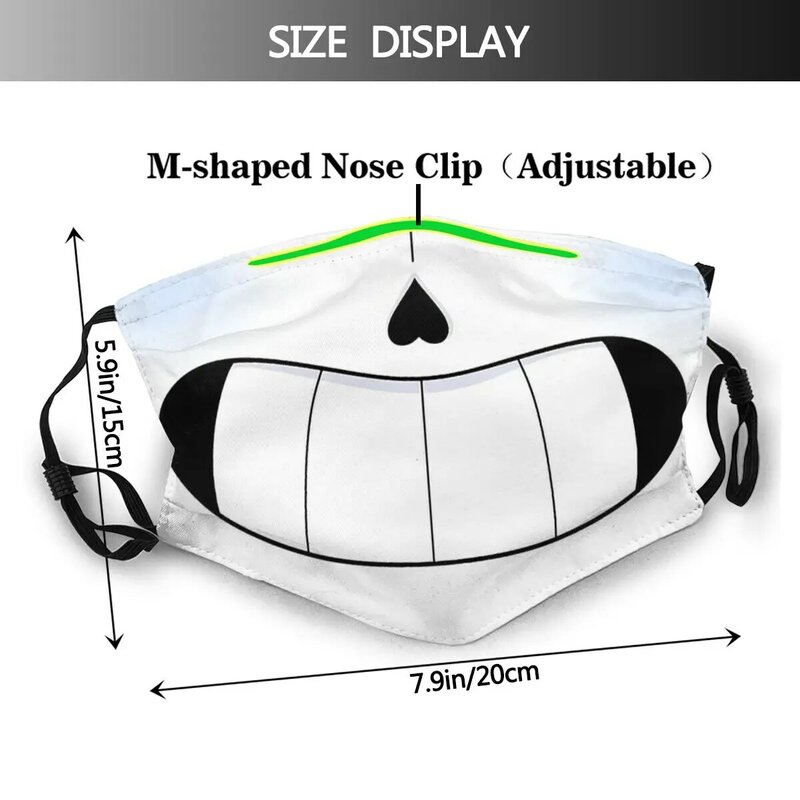 Unisex Dust-Proof Mouth Cover Mask, Undertale, Frisk, Torrey, História, Recreação, Filtros, Proteção, Sans Face, Respirador
