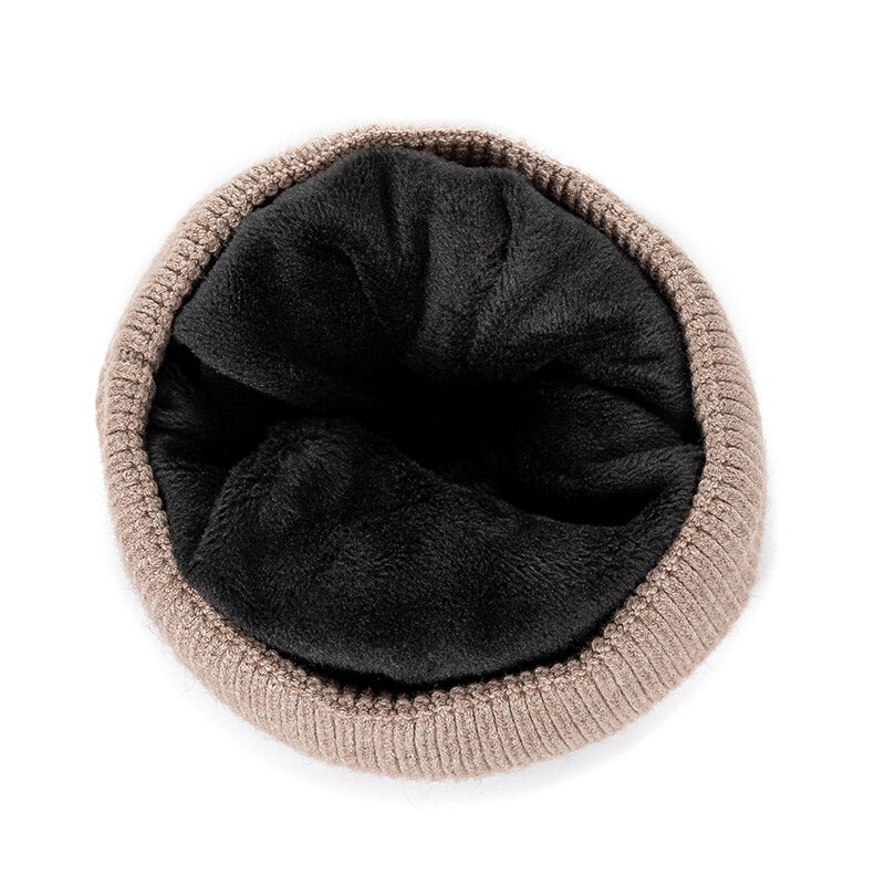 New Unisex Winter Hat Add Fur Lined Flanging Cap Stylish Soft Beanie Hat For Men Women Warm Thick Outdoor Streetwear Knitted Hat