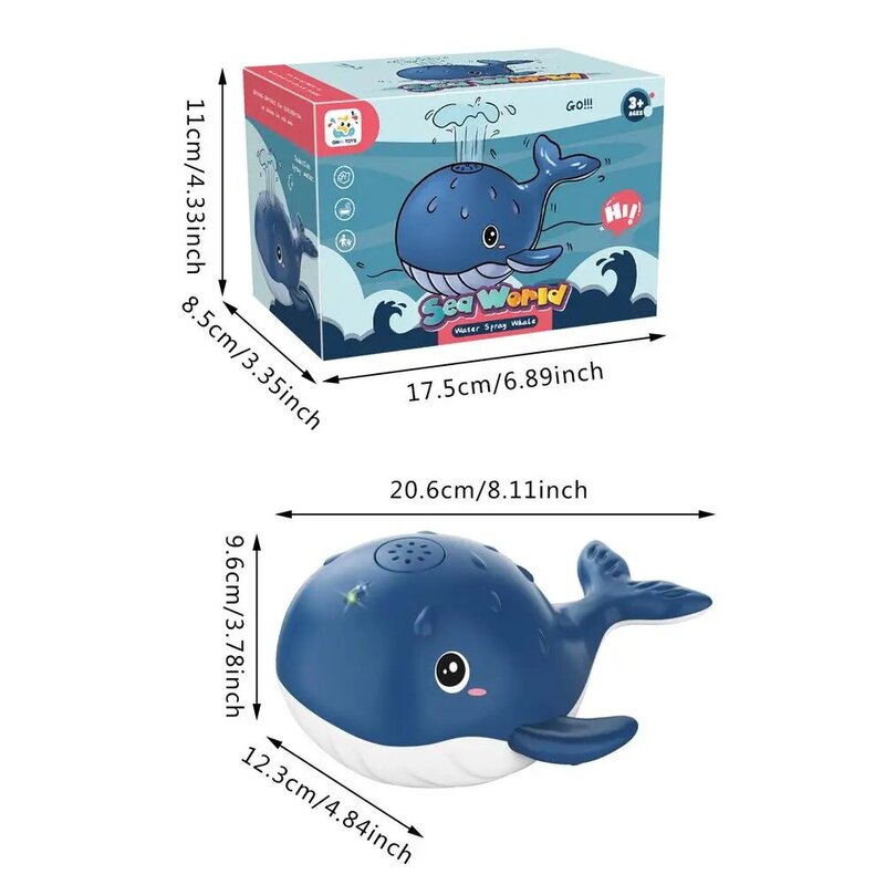 ความคิดสร้างสรรค์ของเล่นเด็กน่ารักไฟฟ้าเหนี่ยวนำน้ำสเปรย์ Whale ของเล่นอัตโนมัติ Whale ว่ายน้ำเด็กสเปรย์อาบน้ำของเล่น
