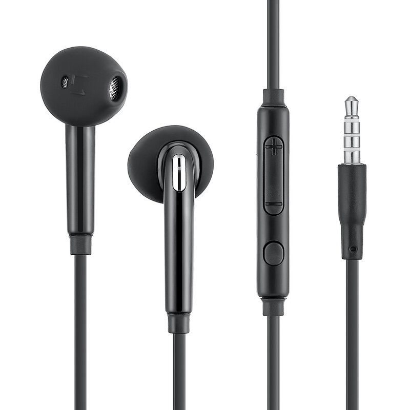 Auriculares con cable, auriculares estéreo de 3,5mm sin bluetooth, Auriculares deportivos con micrófono para Samsung Xiaomi Mi 9 Huawei, producto en oferta