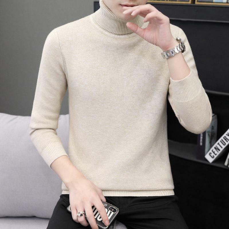 Autumn Winter Turtleneck Sweater Men Knitted Pullovers Mens Warm Sweaters Slim Fit Pullover Men Knitwear Male Solid Sweaters