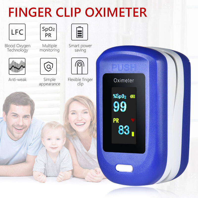 Oxímetro de pulso do dedo do pulsioximetro do oxímetro do pulso do agregado familiar portátil médico com display oled monitor de saturometro