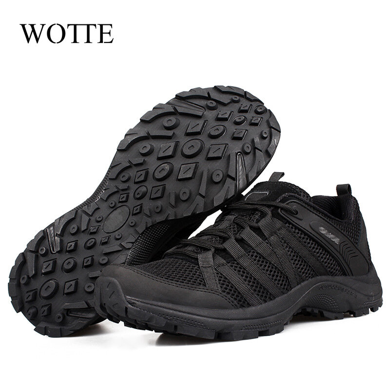 Zapatillas de deporte con cordones para Hombre, zapatos informales a la moda para exteriores, cómodos, de malla, talla grande 46