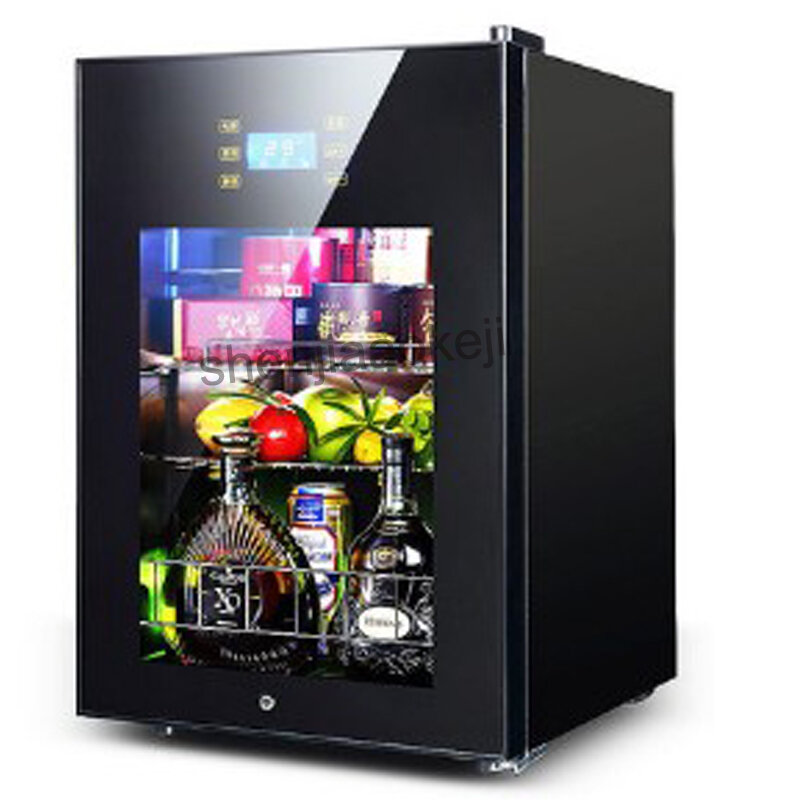 Refrigeradores de vino de 62L, puerta de vidrio transparente, congeladores de bebidas de té, armario de muestras de alimentos de 5to10 grados C, frigorífico de almacenamiento en frío