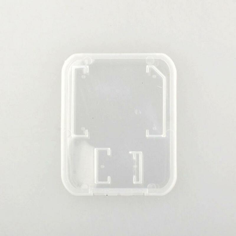 5Pcs Clear Plastic Memory Card Case stick TF Card Storage Box Protection Holder
