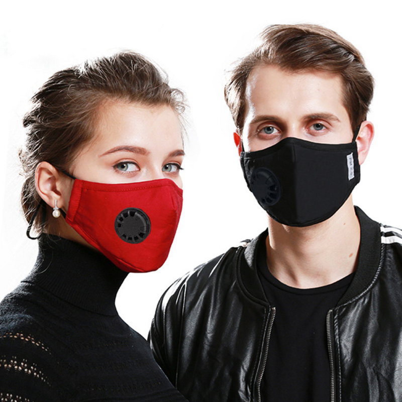 Anti Verschmutzung PM 2,5 Mund Maske Staub Atemschutz Waschbar Masken Baumwolle Mund Muffel Allergie/Asthma Radfahren Filter Atemschutz