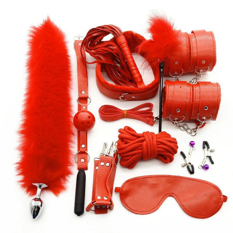 Giochi per adulti BDSM Sex Bondage Set Plug anale in metallo Fox Tail vibratore accessori esotici Sex Shop giocattoli erotici per coppie donne