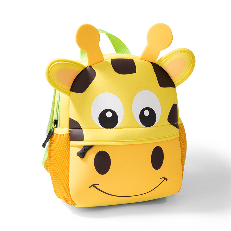 2023 Hot Crianças Mochilas 3D Girafa Design Girl Boys School Bags Criança Crianças Neoprene Schoolbag Jardim de Infância Dos Desenhos Animados Bolsa