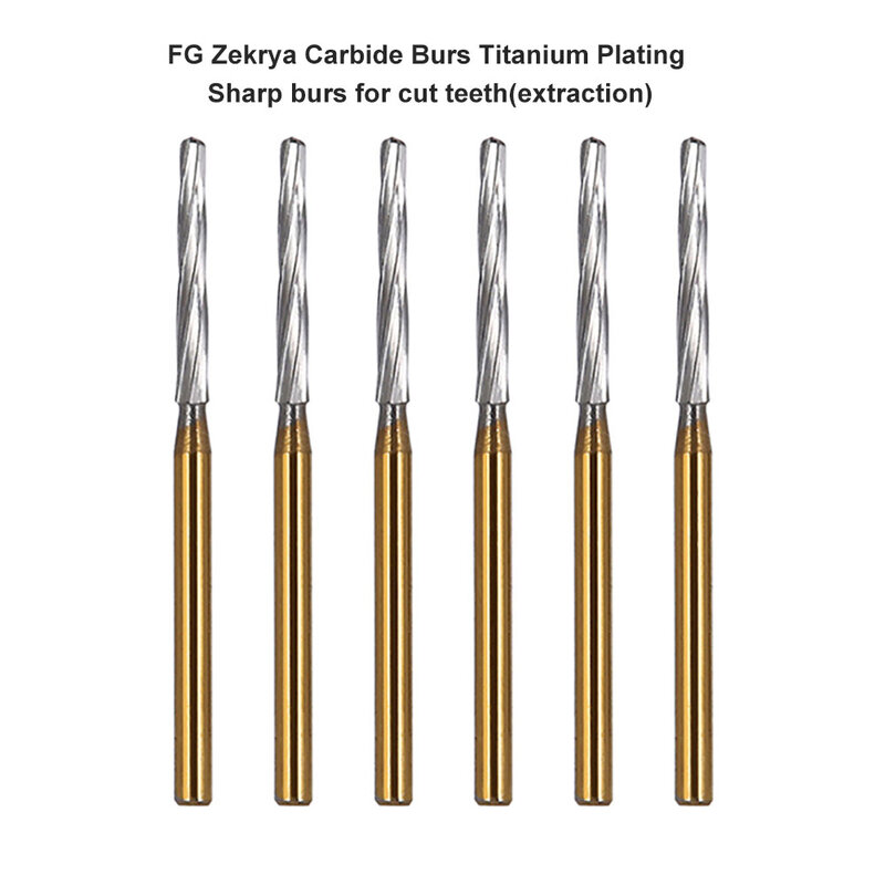 2 pezzi FG Zekrya frese in carburo di tungsteno frese placcatura in titanio frese dentali in carburo di tungsteno frese per estrazione dei denti