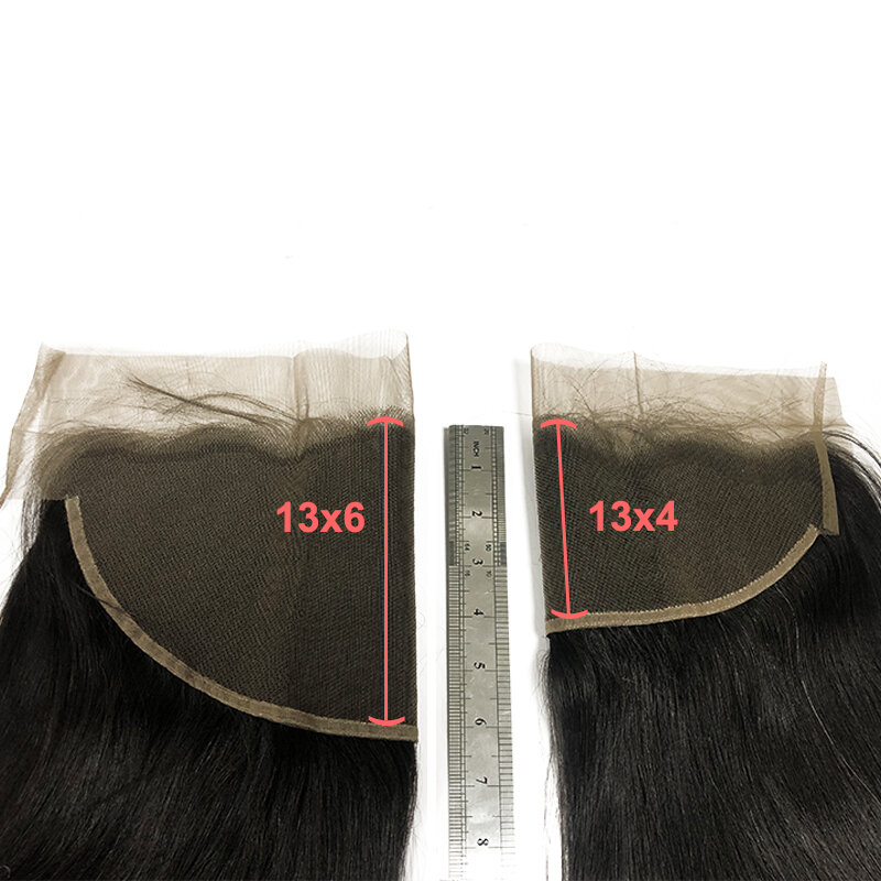 Mèches brésiliennes avec Lace Frontal 13x4 13x6-Ali Queen Hair | Cheveux naturels non traités, lisses, vierges, un donneur, Double tirage, 3 pièces