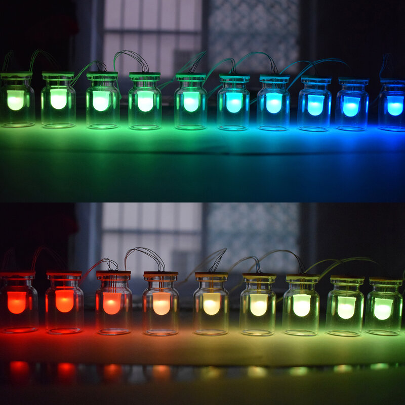 RGB قوس قزح اللون العائمة LED أورورا الزجاج محاكاة الرياح الرنين الملونة أورورا مصباح لتقوم بها بنفسك عدة