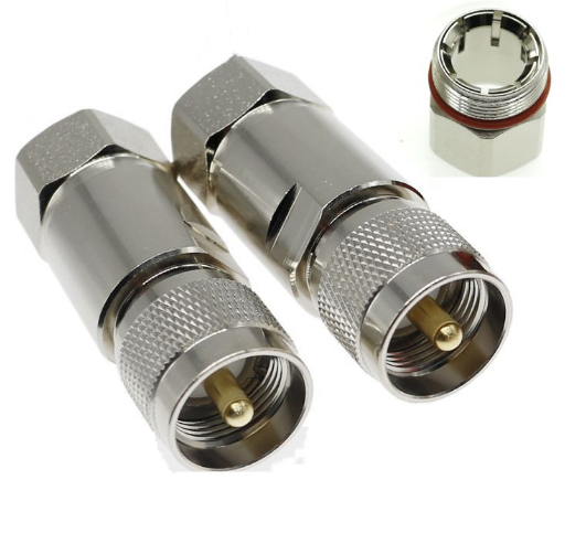 5pcs Adapter PL259 UHF Male Plug Connector Clamp For Cable 1/2" 50-12 Cable