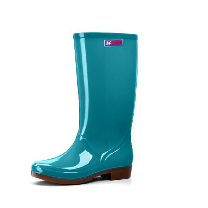 女性レインブーツ防水pvcゴム滑り止め膝高ブーツ女性rainboots庭仕事靴ourdoor雨の日着用