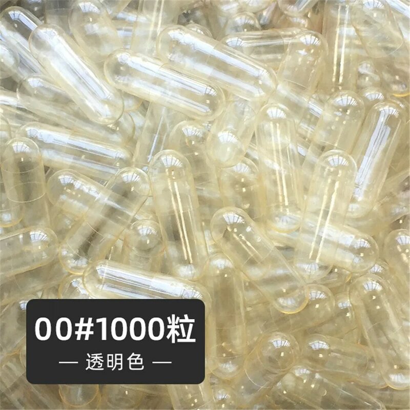 1000 pz 00 # capsula di gelatina vuota capsula di gelatina dura vuota trasparente pillole di medicina Gel Kosher vitamine Capsule unite