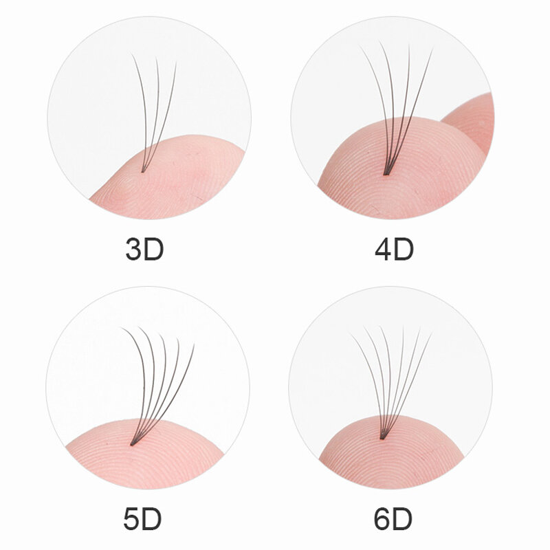 Seashine-extensiones de pestañas rusas, 3D, 4D, 5D, 6D, 8 - 16 MM, tallo corto, seda, visón falso, Individual