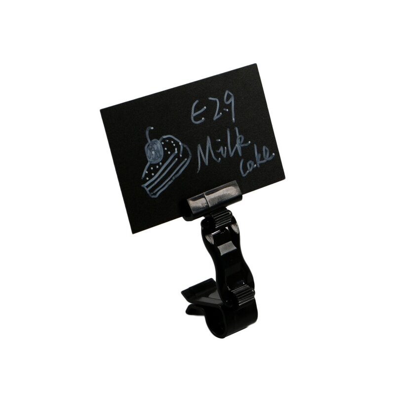 Two Way Sign Holding Clip For Surfaces Up With Chalkboard