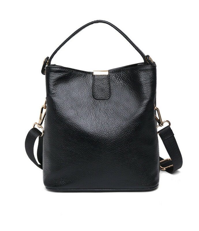 New Fashion Lady's Bucket Bag Top Layer Cowhide Handbag High Quality Women Shoulder Bag Cross body Bag Female Travel Bag