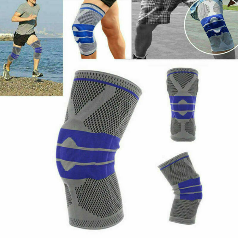 Silicone Knee Brace Supporto di Sport Forte Menisco di Compressione di Protezione del Ginocchio di Sostegno del Dolore da Artrite Gym Sport Protector