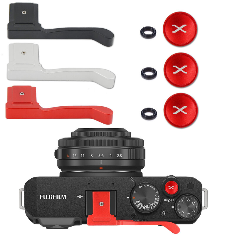 Poignée en métal pour appareil photo Fuji Fujifilm X-E4/X-E3/XE3, avec bouton de déclenchement