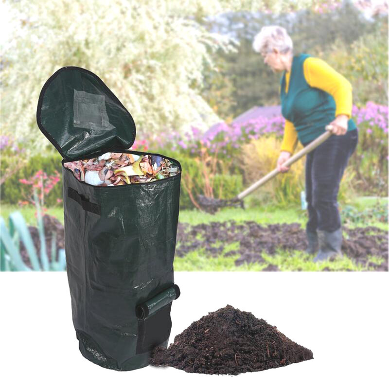 สวนผลัดใบขยะ Courtyard Compost กระเป๋า Pe ป้องกันสิ่งแวดล้อมผ้าดอกไม้หม้อ Waste Disposal อินทรีย์