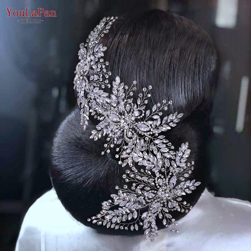 YoulaPan-luxo nupcial coroa, acessórios para o cabelo do casamento, nupcial tiara e cocar, strass headband para as mulheres, headpiece, hp240