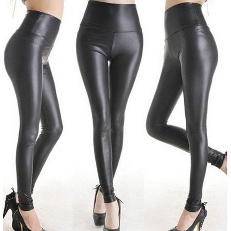 Clothing for girls  Women high waist legging faux leather high elastic and breathable self-cultivation leggings