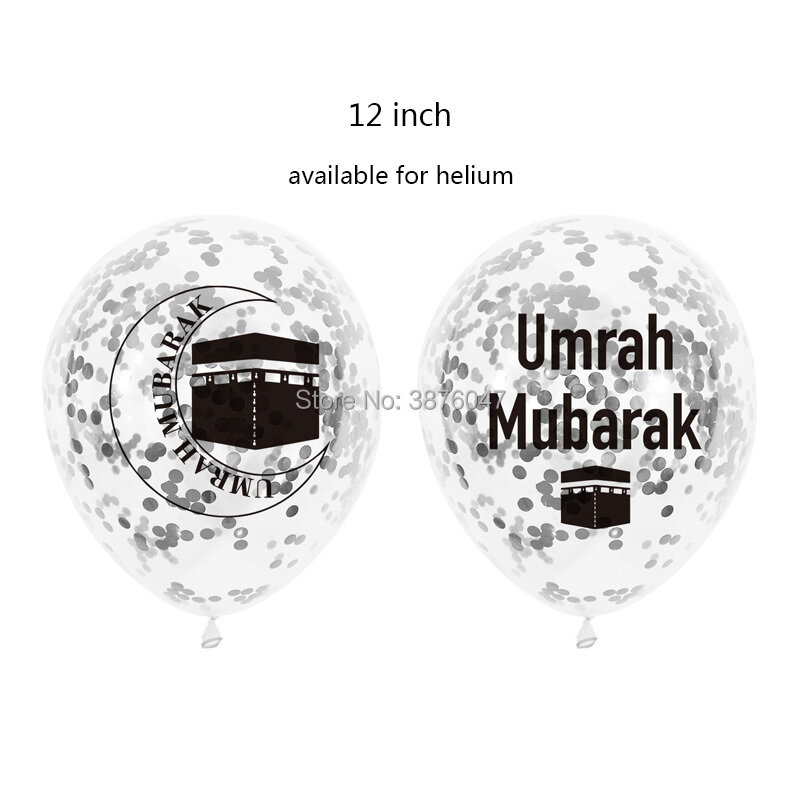 Balões eid mubarak, festival muçulmano, decorações de festa, com letra, banner, banner
