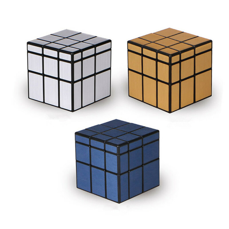 QiYi 3X3X3 Mirror Magic Cube ปริศนาความเร็ว Magico Cube เด็กของเล่นเด็กทองสติกเกอร์เงินสติกเกอร์