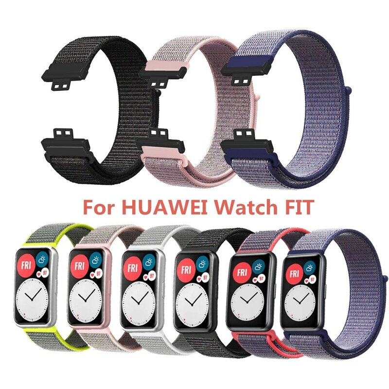 Nylon Watch Loop Band Strap, Substituição Wrist Band para Huawei Watch Fit Smart Watch, Ajuste